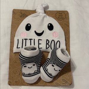 Little Boo Baby Hat and Socks Set